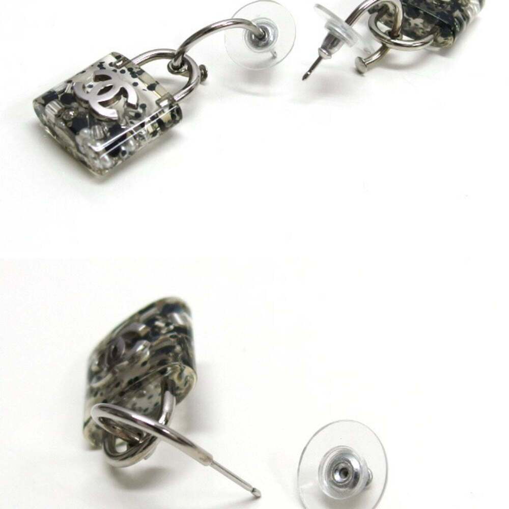 CHANEL White Logo Earrings - Picture 6 of 11